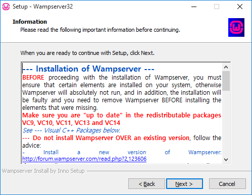WampServer 3 telepítése - előfeltételek