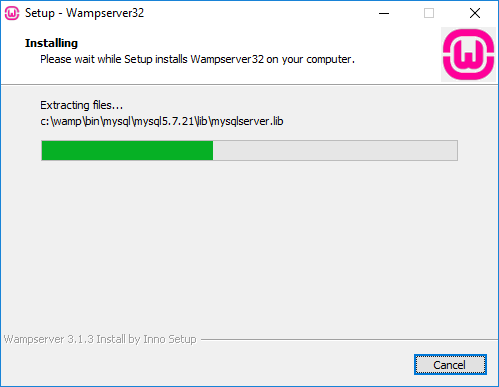 WampServer 3.1.3 telepítése - Folyamatban
